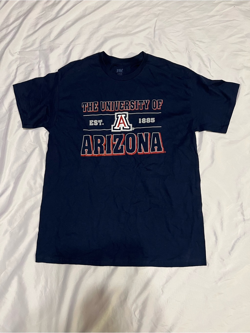 MV Sport Navy Arizona University Graphic Tee with Red & White Accents
